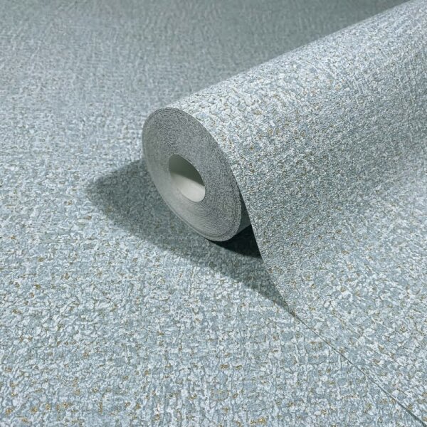 Vliestapete in Blau Strukturiertes Textil Putzoptik Uni für Wohnzimmer Schlafzimmer Küche (35519)