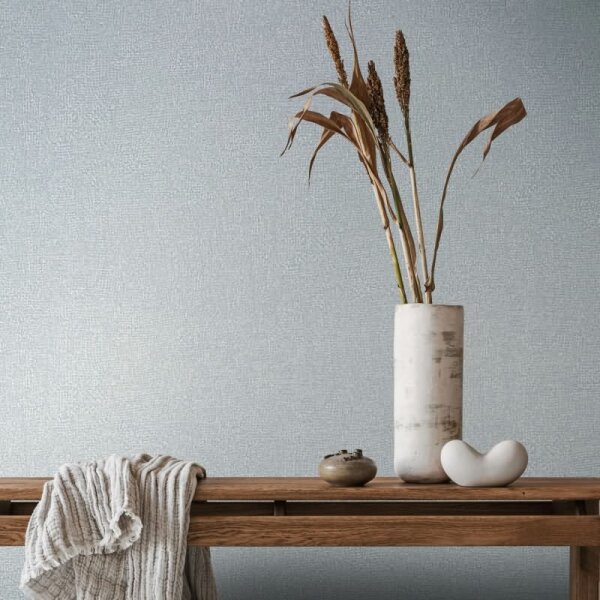 Vliestapete in Blau Strukturiertes Textil Putzoptik Uni für Wohnzimmer Schlafzimmer Küche (35519)