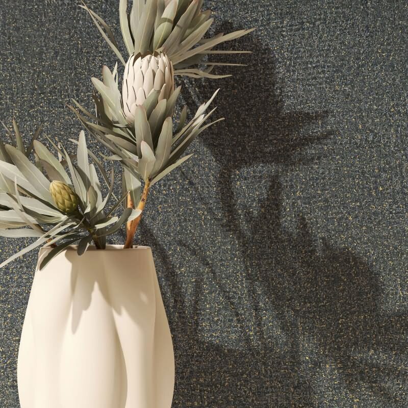 Vliestapete in Schwarz Strukturiertes Textil Putzoptik Uni für Wohnzimmer Schlafzimmer Küche (35520)