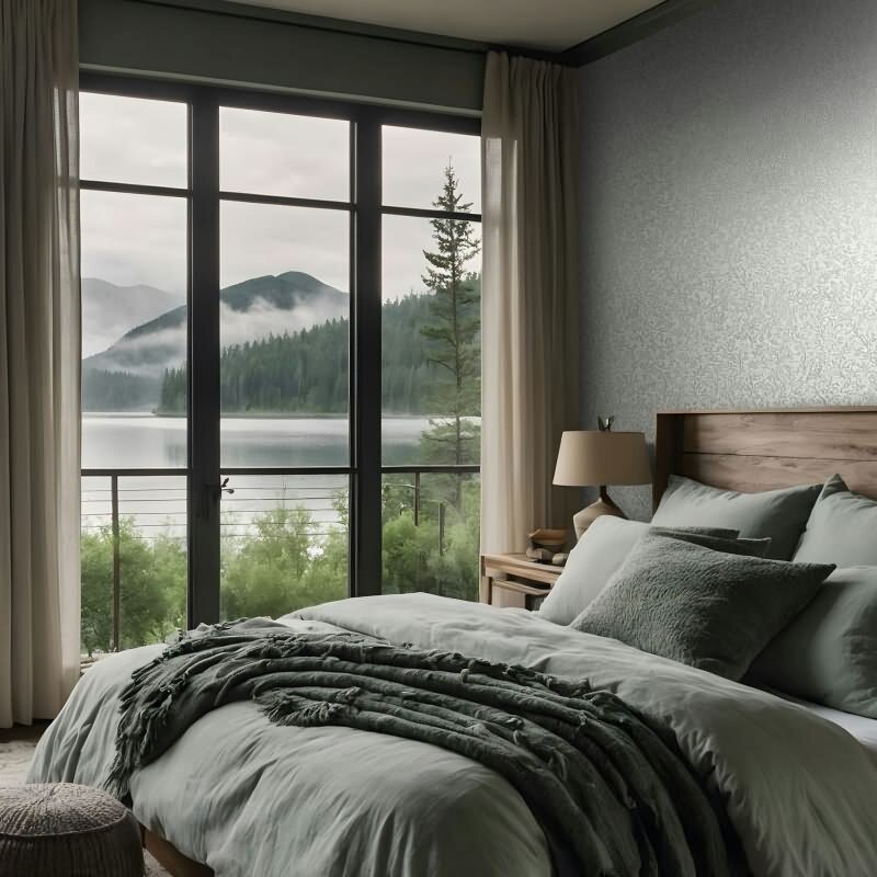 Vliestapete in Grau Blattmotiv Floral Natur für Wohnzimmer Schlafzimmer Küche (35529)