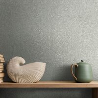 Vliestapete in Grau Blattmotiv Floral Natur f&uuml;r...