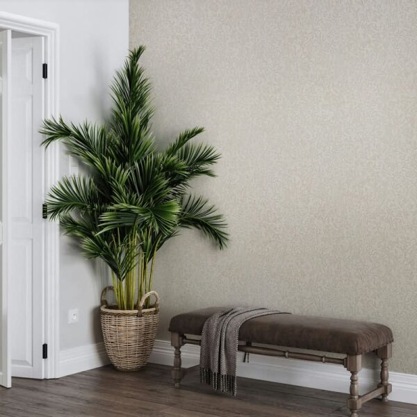 Vliestapete in Beige Blattmotiv Floral Natur für Wohnzimmer Schlafzimmer Küche (35531)