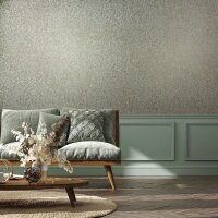 Vliestapete in Blau, Gold Blattmotiv Floral Natur...