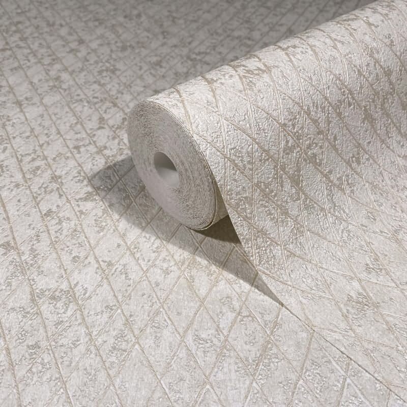 Vliestapete in Beige Rautenoptik Grafisch Geometrisch für Wohnzimmer Schlafzimmer Küche (35535)