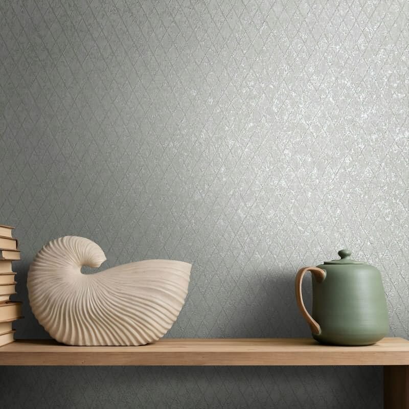 Vliestapete in Grau Rautenoptik Grafisch Geometrisch für Wohnzimmer Schlafzimmer Küche (35536)