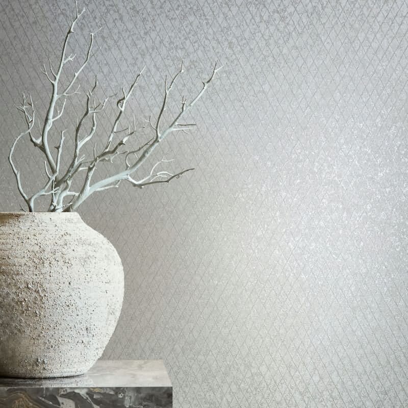 Vliestapete in Grau Rautenoptik Grafisch Geometrisch für Wohnzimmer Schlafzimmer Küche (35536)