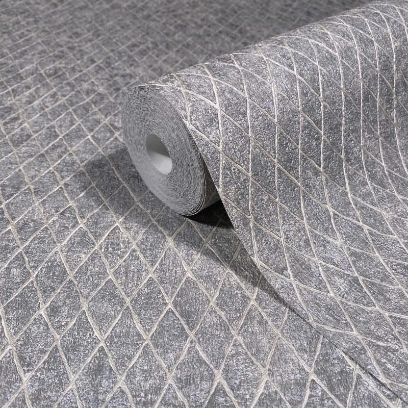 Vliestapete in Grau, Anthrazit Rautenoptik Grafisch Geometrisch für Wohnzimmer Schlafzimmer Küche (35538)