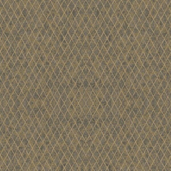 Vliestapete in Schwarz, Gold Rautenoptik Grafisch Geometrisch für Wohnzimmer Schlafzimmer Küche (35540)