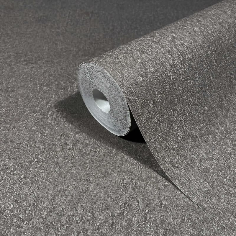 Vliestapete in Grau Strukturierte Putzoptik Uni für Wohnzimmer Schlafzimmer Küche (35541)