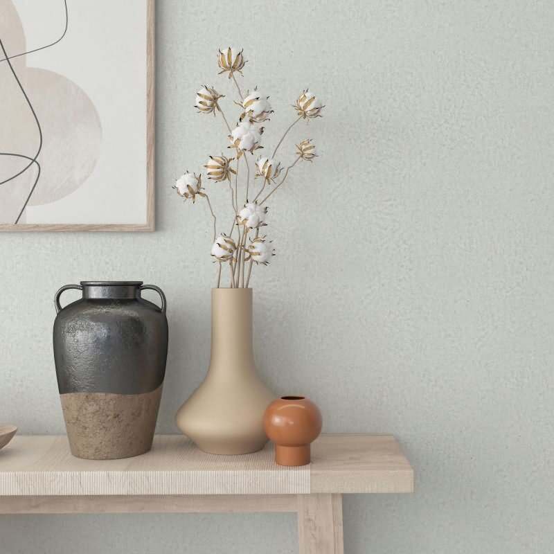 Vliestapete in Weiß, Grau Strukturierte Putzoptik Uni für Wohnzimmer Schlafzimmer Küche (35544)