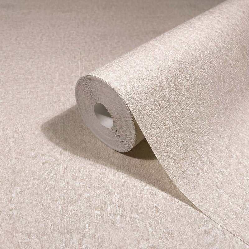 Vliestapete in Beige, Braun Strukturierte Putzoptik Uni für Wohnzimmer Schlafzimmer Küche (35547)