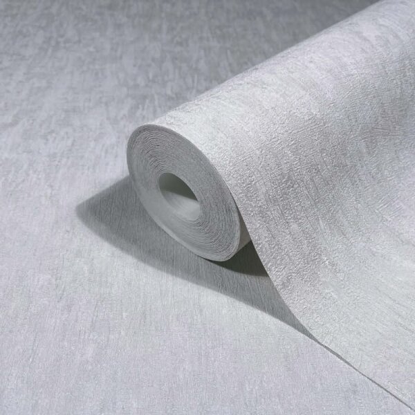 Vliestapete in Weiß, Grau Betonoptik Uni Modern für Wohnzimmer Schlafzimmer Küche (35549)