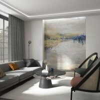 Fototapete in Beige mit abstraktem See Grafisch Klassisch...