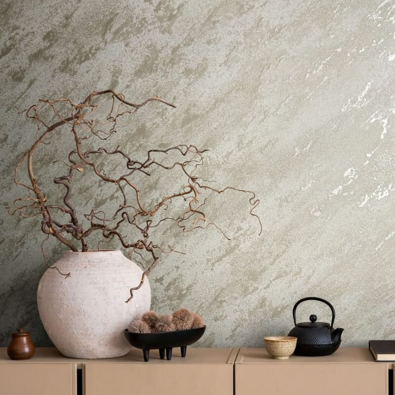 Vliestapete in Marmoroptik mit leichter Struktur weiß, beige Putzoptik (86523)