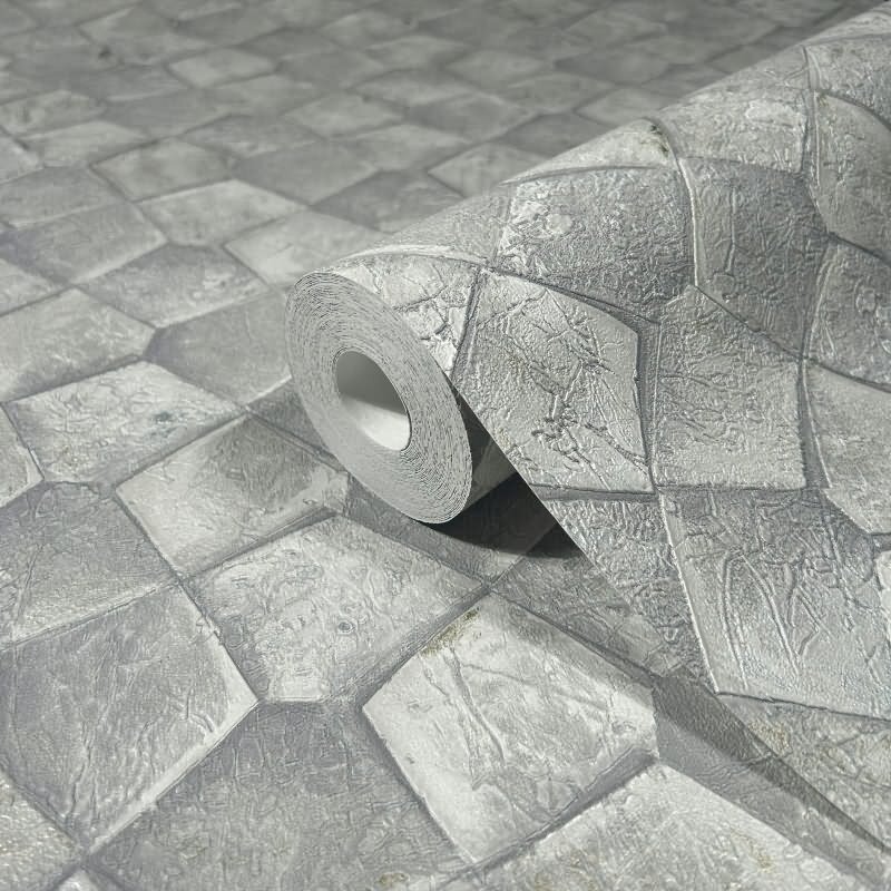 Vliestapete mit grafischem Fünfkantmuster grau, gold Grafisch (86528)