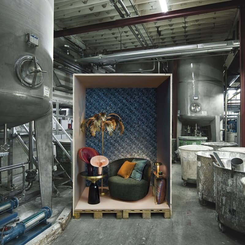 Vliestapete mit grafischem Fünfkantmuster blau Grafisch (86531)