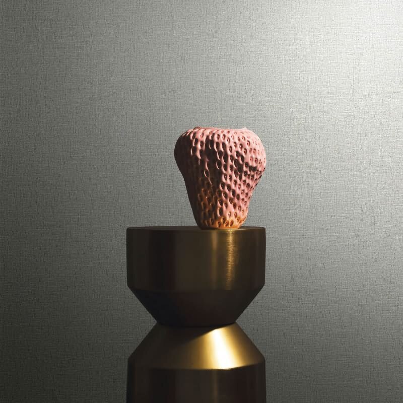 Vliestapete in einfarbiger Textiloptik grau, beige Uni (86532)