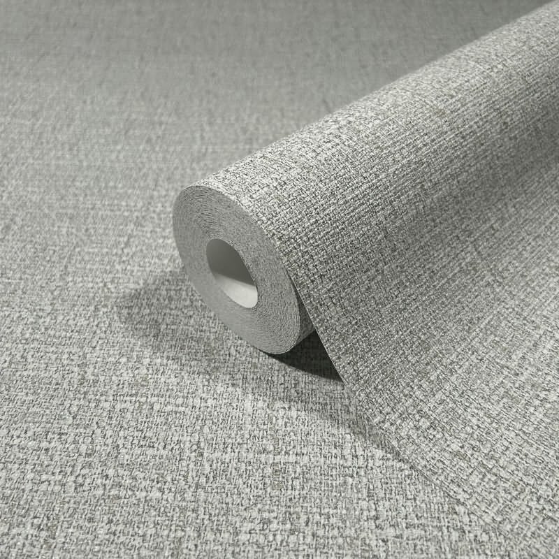 Vliestapete in einfarbiger Textiloptik grau, beige Uni (86532)