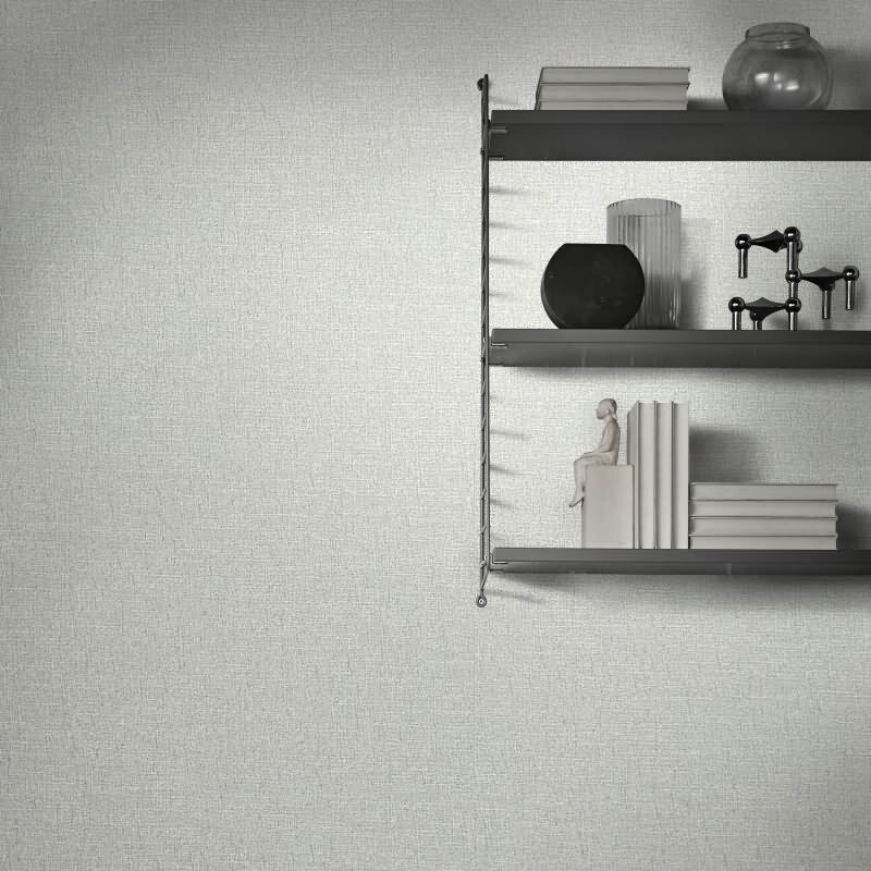 Vliestapete in einfarbiger Textiloptik grau, beige Uni (86532)