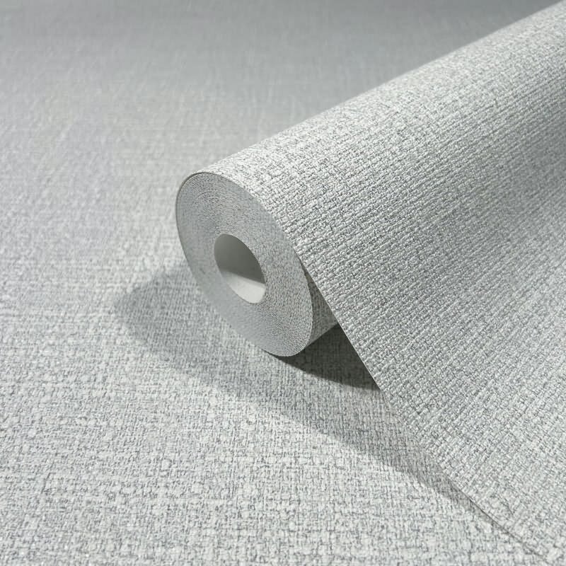 Vliestapete in einfarbiger Textiloptik grau Uni (86533)