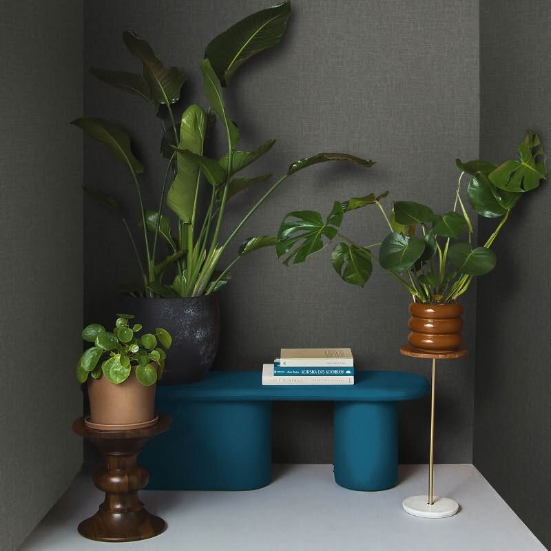 Vliestapete in einfarbiger Textiloptik anthrazit, kupfer Uni (86537)