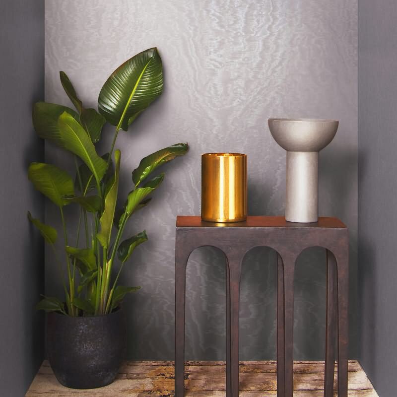 Vliestapete in schimmernder Marmoroptik beige, rosa Metalloptik (86539)