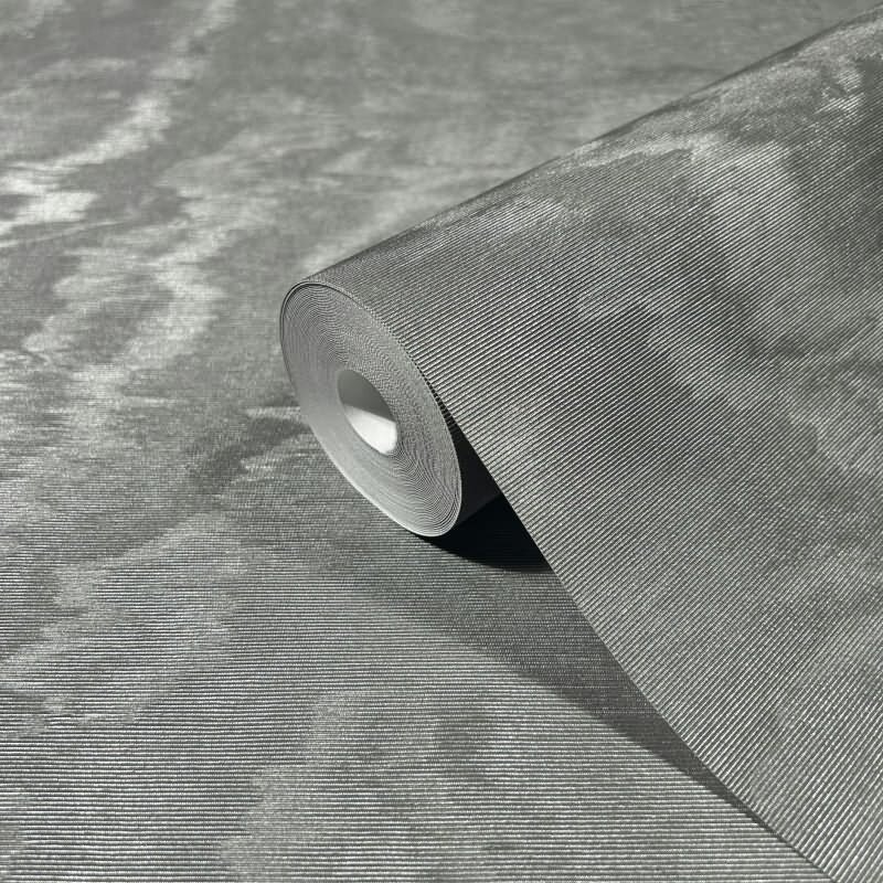 Vliestapete in schimmernder Marmoroptik anthrazit Metalloptik (86543)