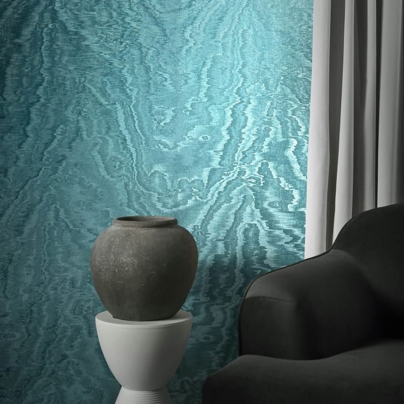 Vliestapete in schimmernder Marmoroptik blau Metalloptik (86544)