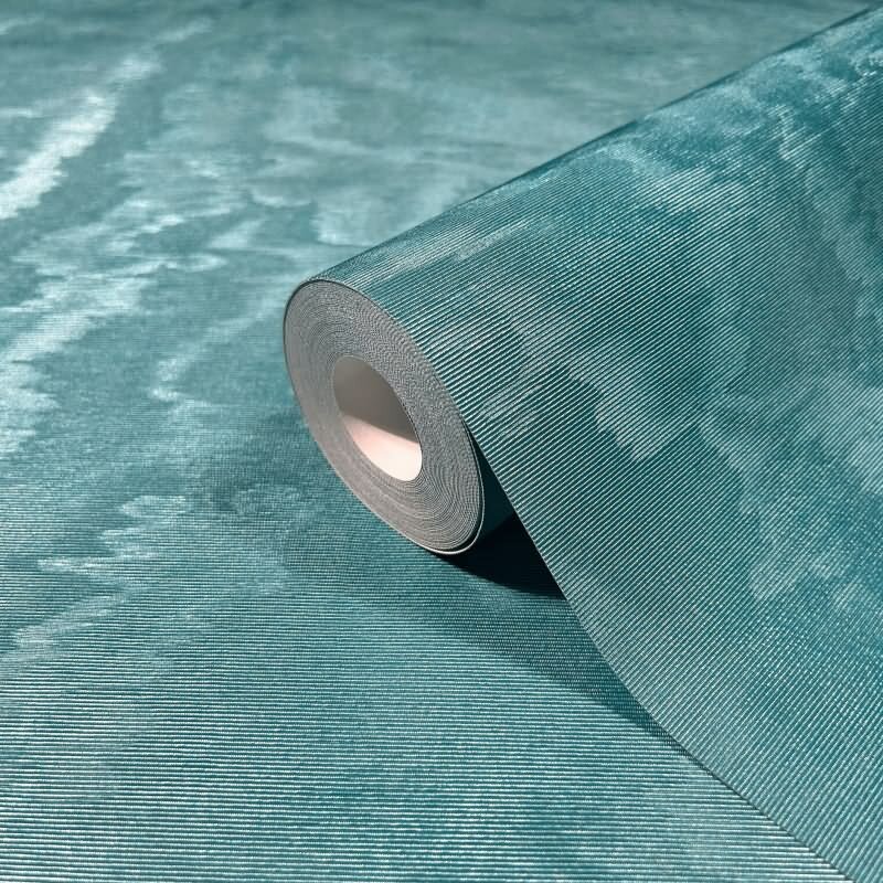 Vliestapete in schimmernder Marmoroptik blau Metalloptik (86544)