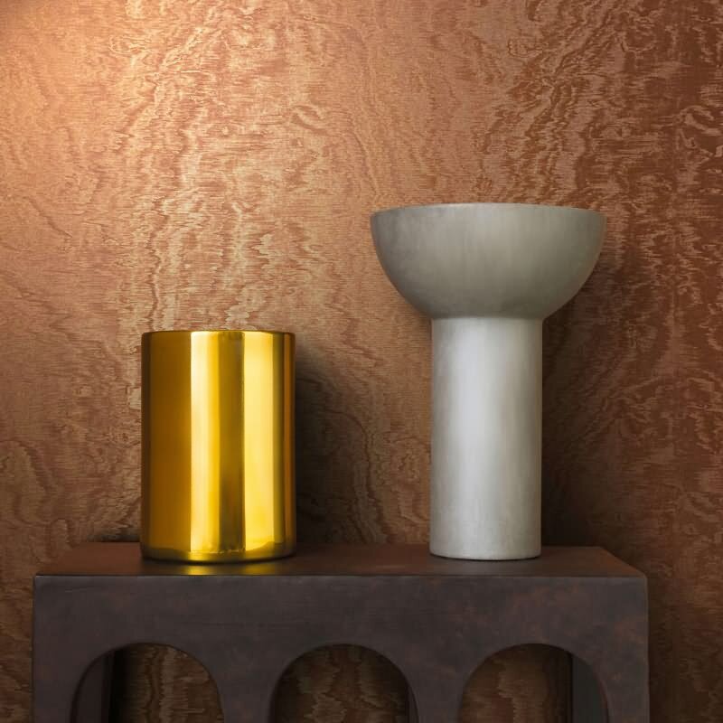 Vliestapete in schimmernder Marmoroptik kupfer Metalloptik (86545)