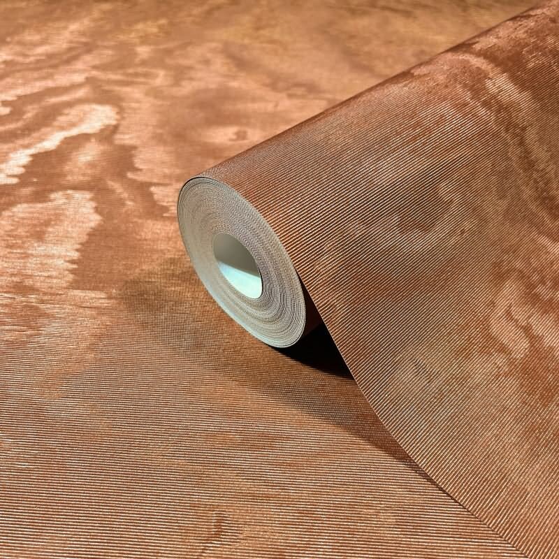 Vliestapete in schimmernder Marmoroptik kupfer Metalloptik (86545)