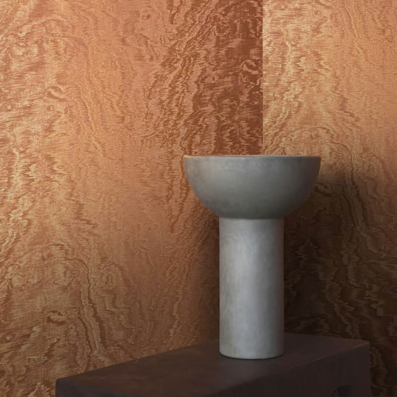 Vliestapete in schimmernder Marmoroptik kupfer Metalloptik (86545)