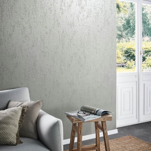 Vliestapete mit strukturiertem Glasperlen Motiv in beige Metalloptik (86547)