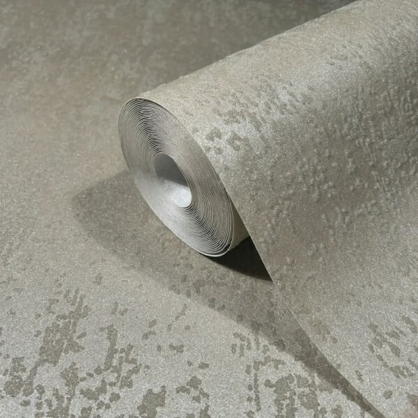 Vliestapete mit strukturiertem Glasperlen Motiv in beige Metalloptik (86548)