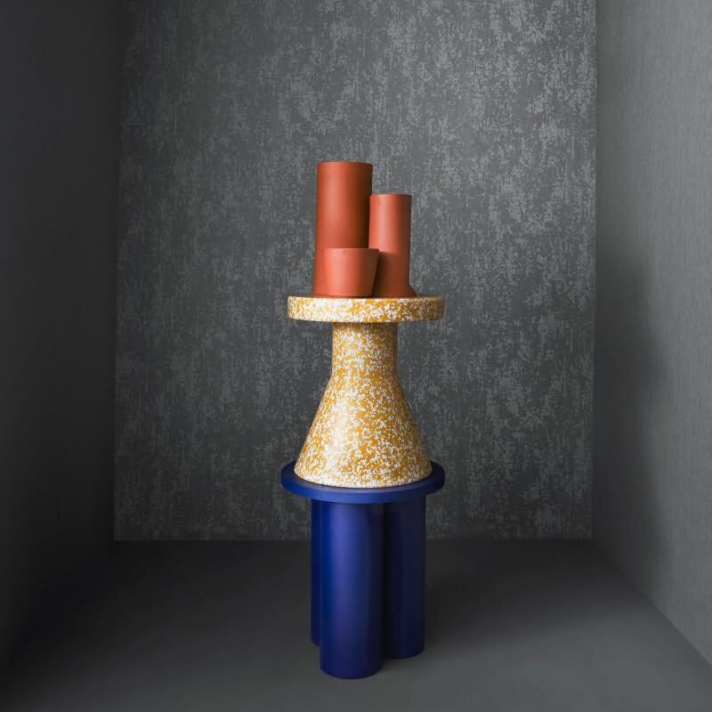 Vliestapete mit strukturiertem Glasperlen Motiv in blau Metalloptik (86551)