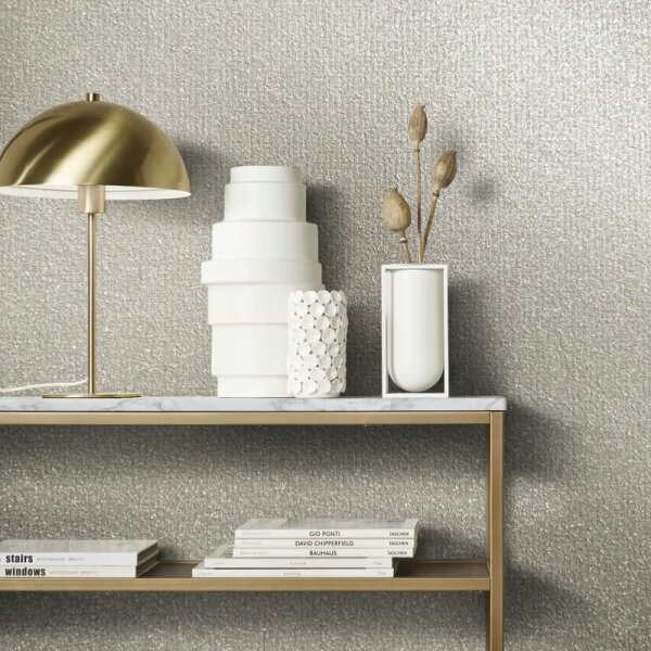 Vliestapete in Textiloptik mit grober Struktur beige Uni (86553)