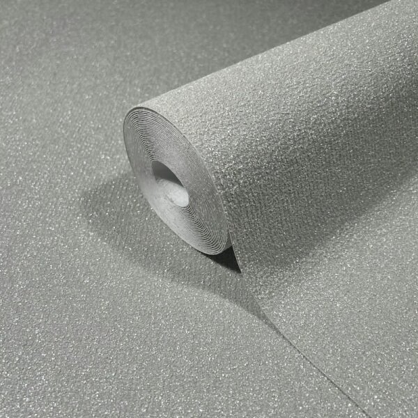 Vliestapete in Textiloptik mit grober Struktur grau Uni (86554)