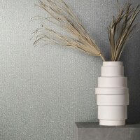 Vliestapete in Textiloptik mit grober Struktur grau Uni...
