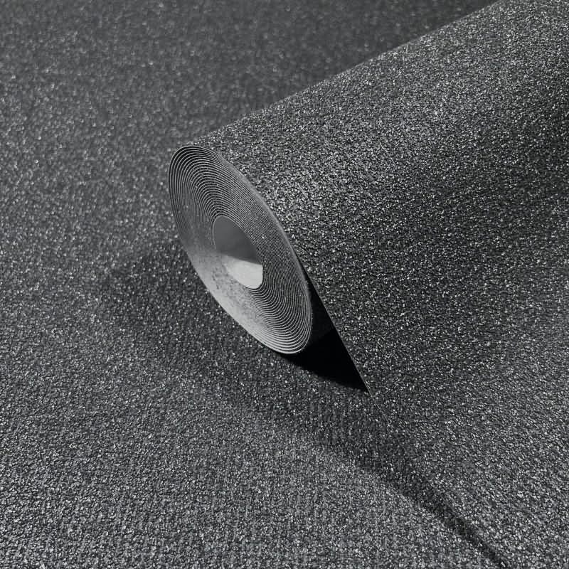 Vliestapete in Textiloptik mit grober Struktur anthrazit Uni (86557)