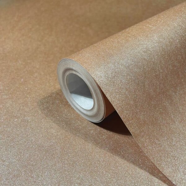 Vliestapete mit glänzendem Uni-Look orange Metalloptik (86561)