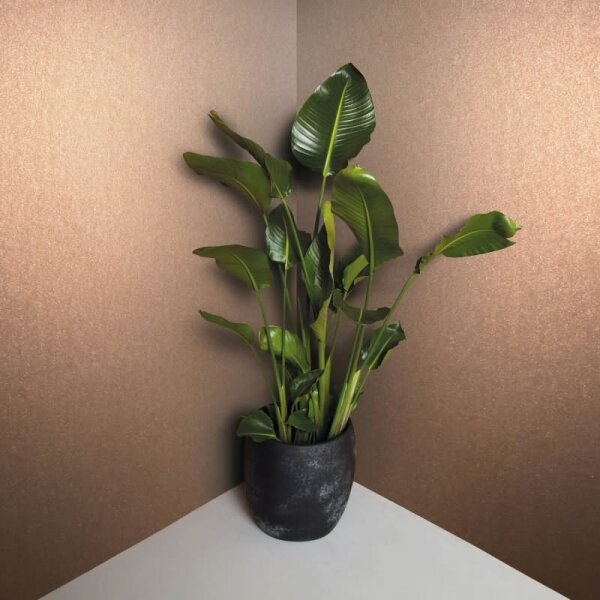 Vliestapete mit glänzendem Uni-Look orange Metalloptik (86561)