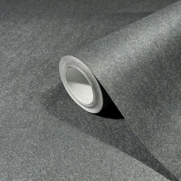 Vliestapete mit glänzendem Uni-Look anthrazit Metalloptik (86566)