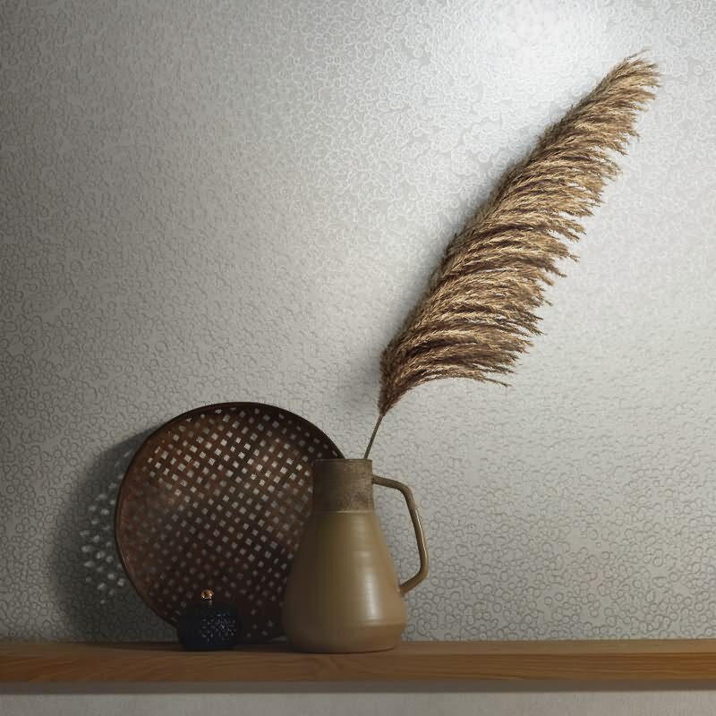 Vliestapete mit glänzendem Hammerschlag Motiv weiß Metalloptik (86567)