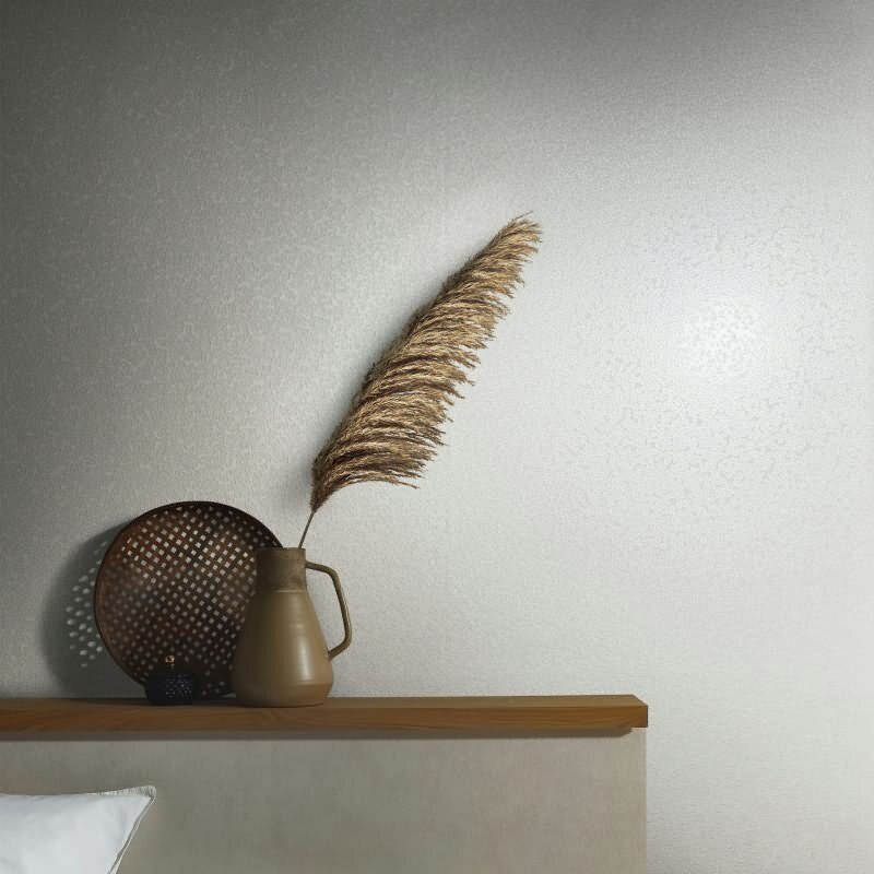 Vliestapete mit glänzendem Hammerschlag Motiv weiß Metalloptik (86567)