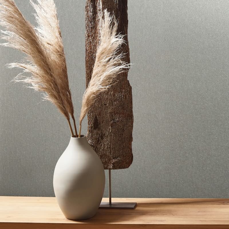 Vliestapete mit glänzendem Hammerschlag Motiv grau, beige Metalloptik (86570)