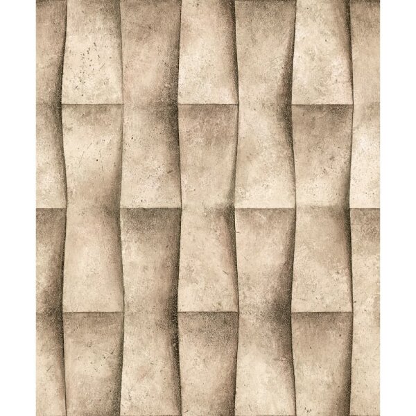 Vliestapete in beige Putzoptik Illusion 3D-Optik Streifen Modern Industrial-Look (81648)