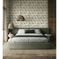 Vliestapete in beige, grau Putzoptik Illusion 3D-Optik...