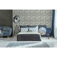 Vliestapete in grau Putzoptik Illusion 3D-Optik Streifen...