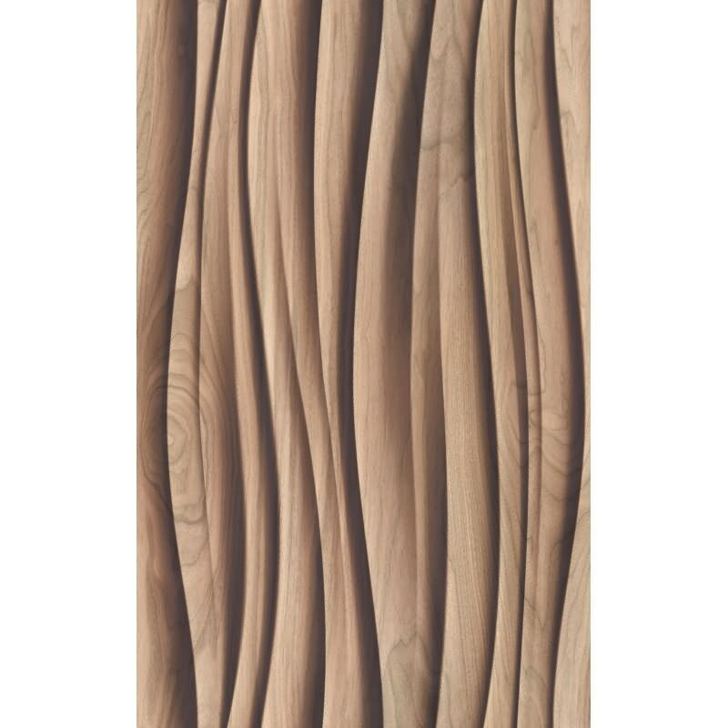 Vliestapete in braun 3D-Effekt Holzoptik Paneel Gewebestruktur Holz Modern (81667)