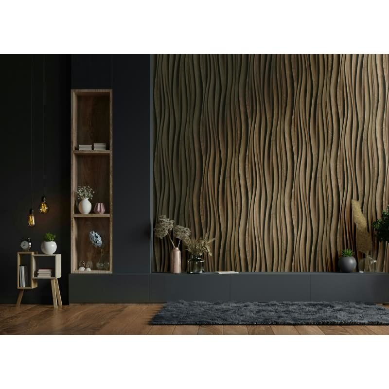 Vliestapete in braun 3D-Effekt Holzoptik Paneel 3D-Optik Modern (81668)